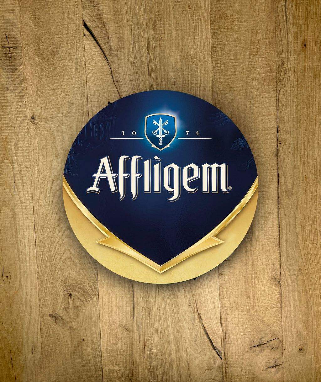 Reclamebord Affligem logo 40x40cm aluminium
