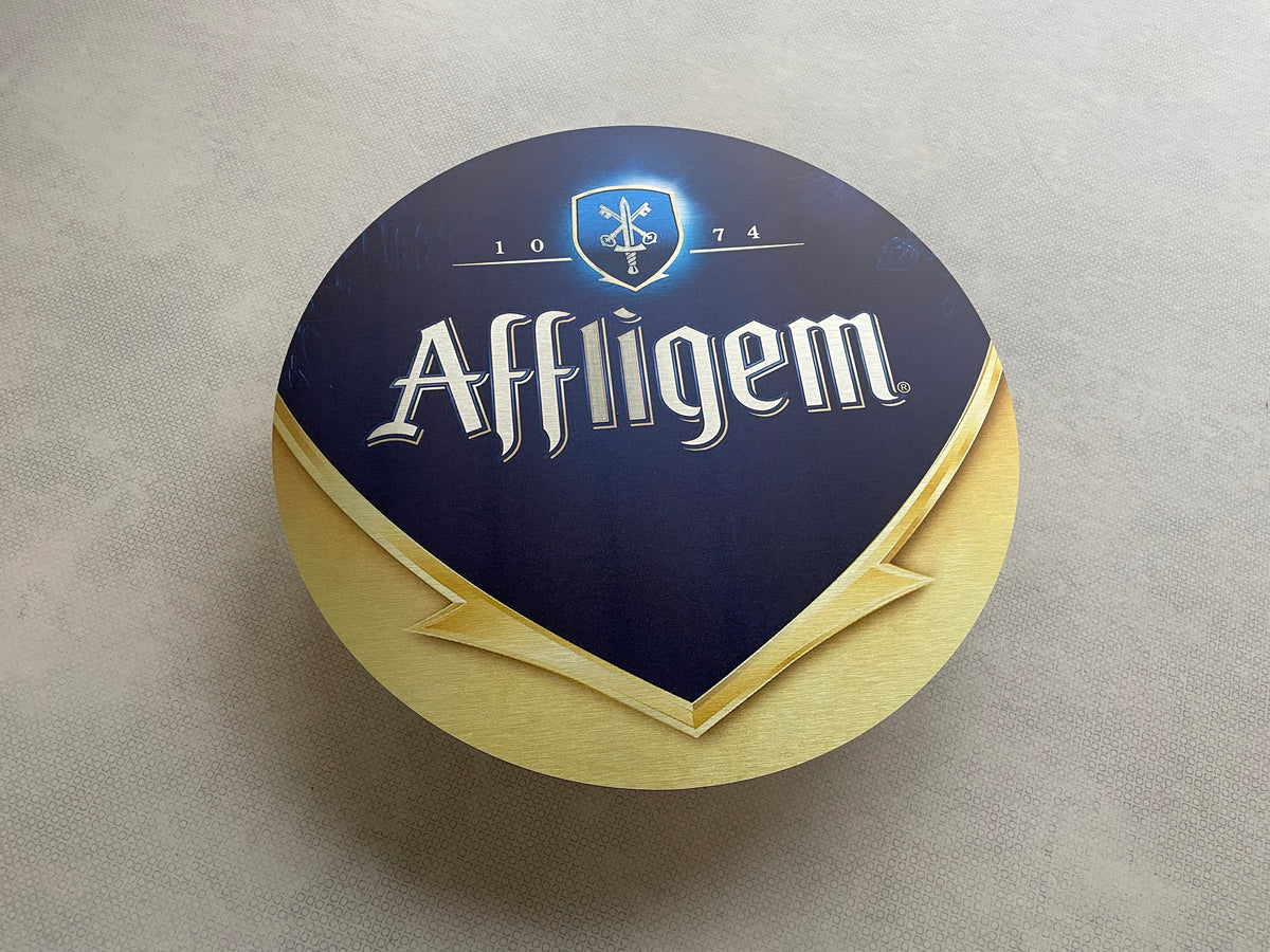 Reclamebord Affligem logo 40x40cm aluminium
