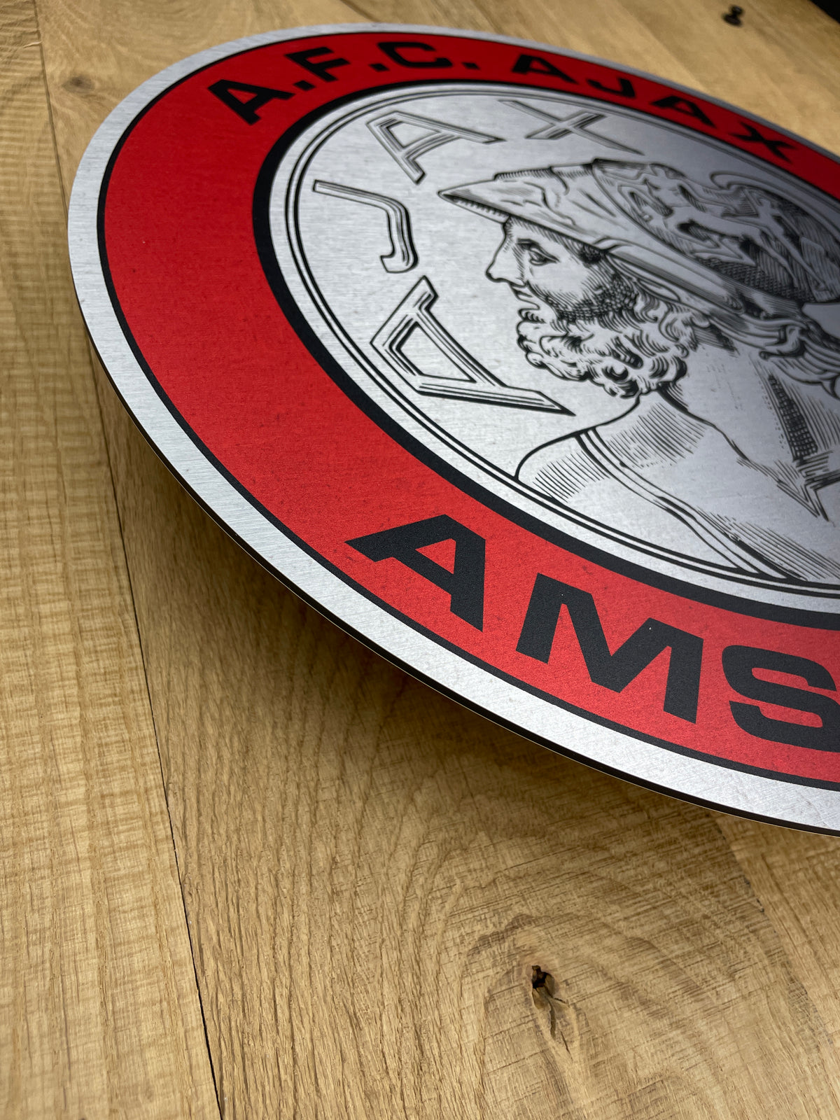 Ajax Classic Logo Reclamebord – Aluminium 15x15 cm