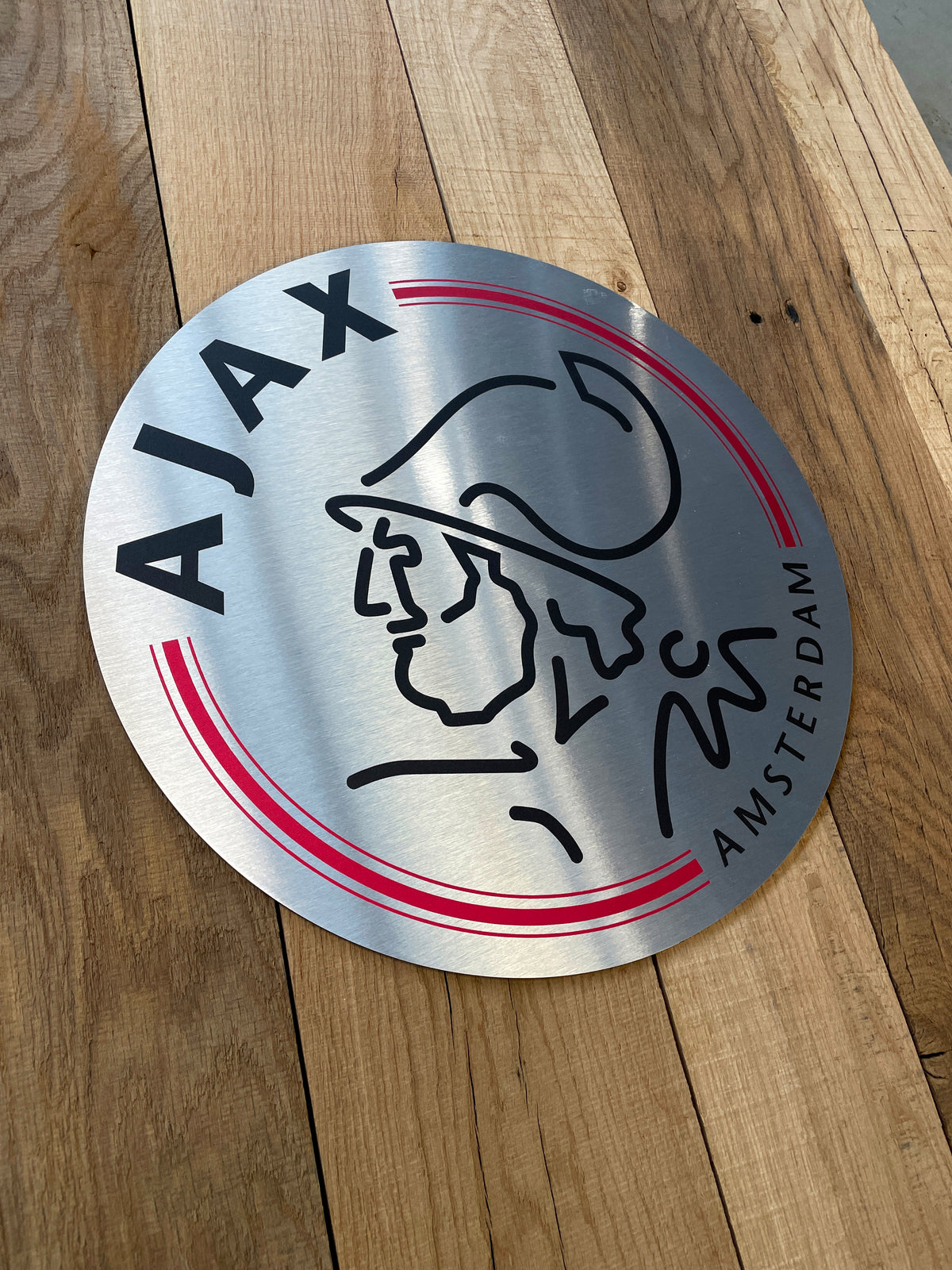 Reclamebord Ajax logo modern strak 40x40cm aluminium