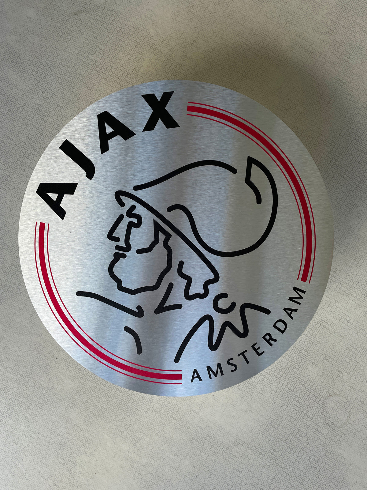 Reclamebord Ajax logo modern strak 40x40cm aluminium