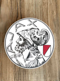 Reclamebord Ajax logo oud nieuw Arena, aluminium, 40x40cm