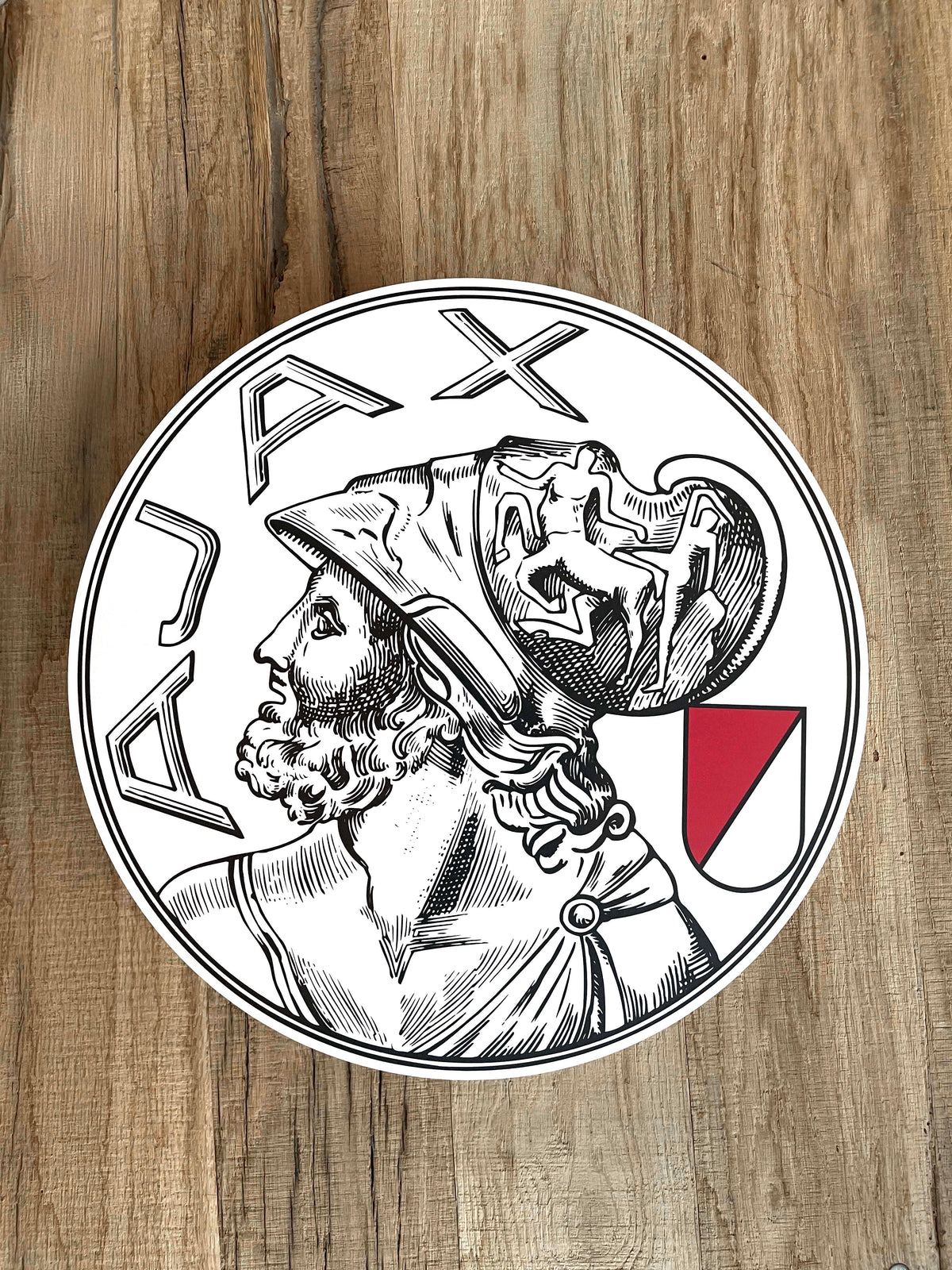 Reclamebord Ajax logo oud nieuw Arena, aluminium, 40x40cm