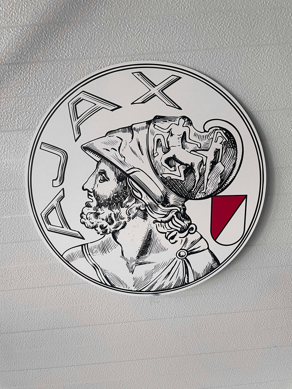Reclamebord Ajax logo oud nieuw Arena, aluminium, 40x40cm
