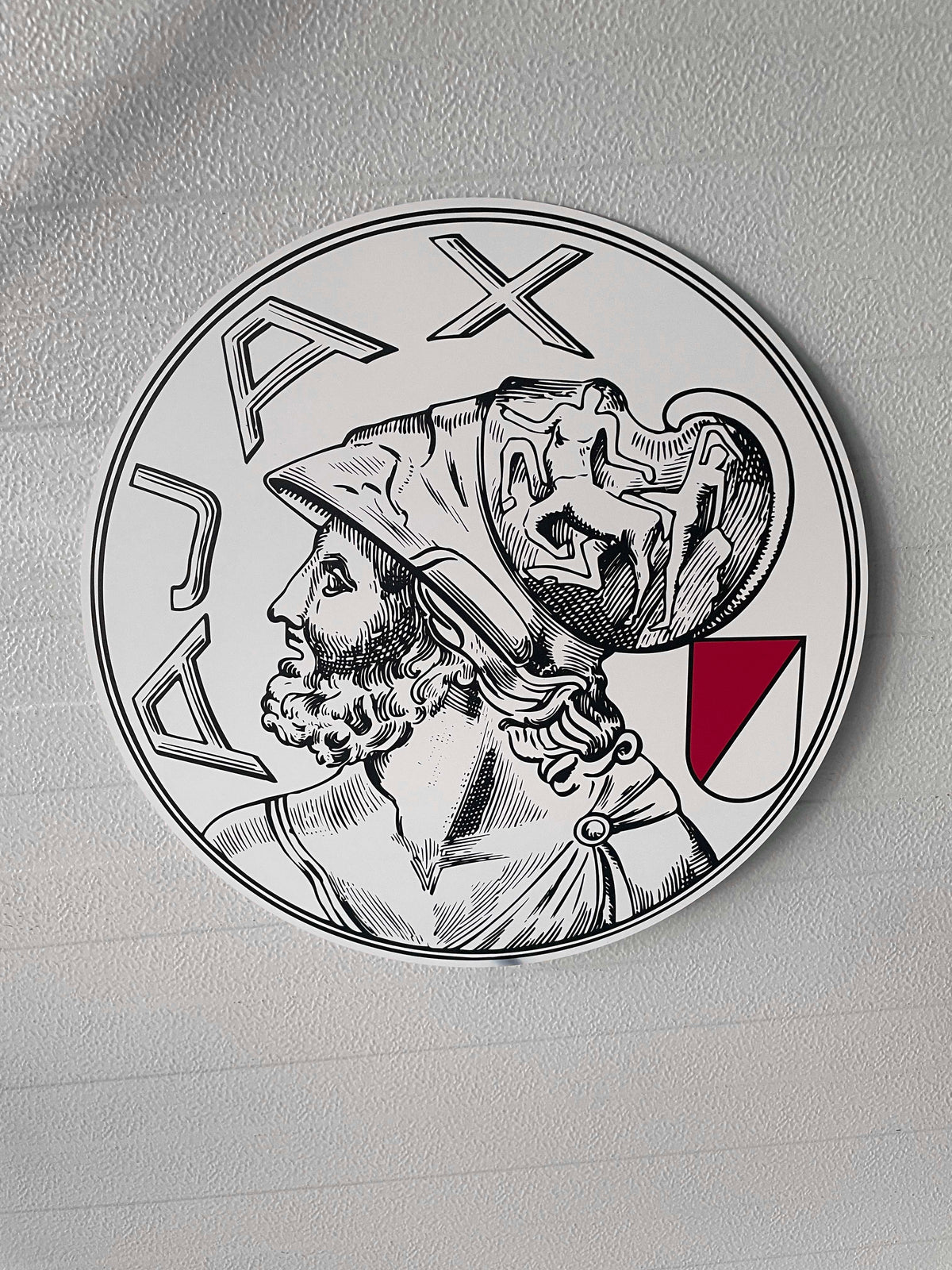 Reclamebord Ajax logo oud nieuw Arena, aluminium, 40x40cm