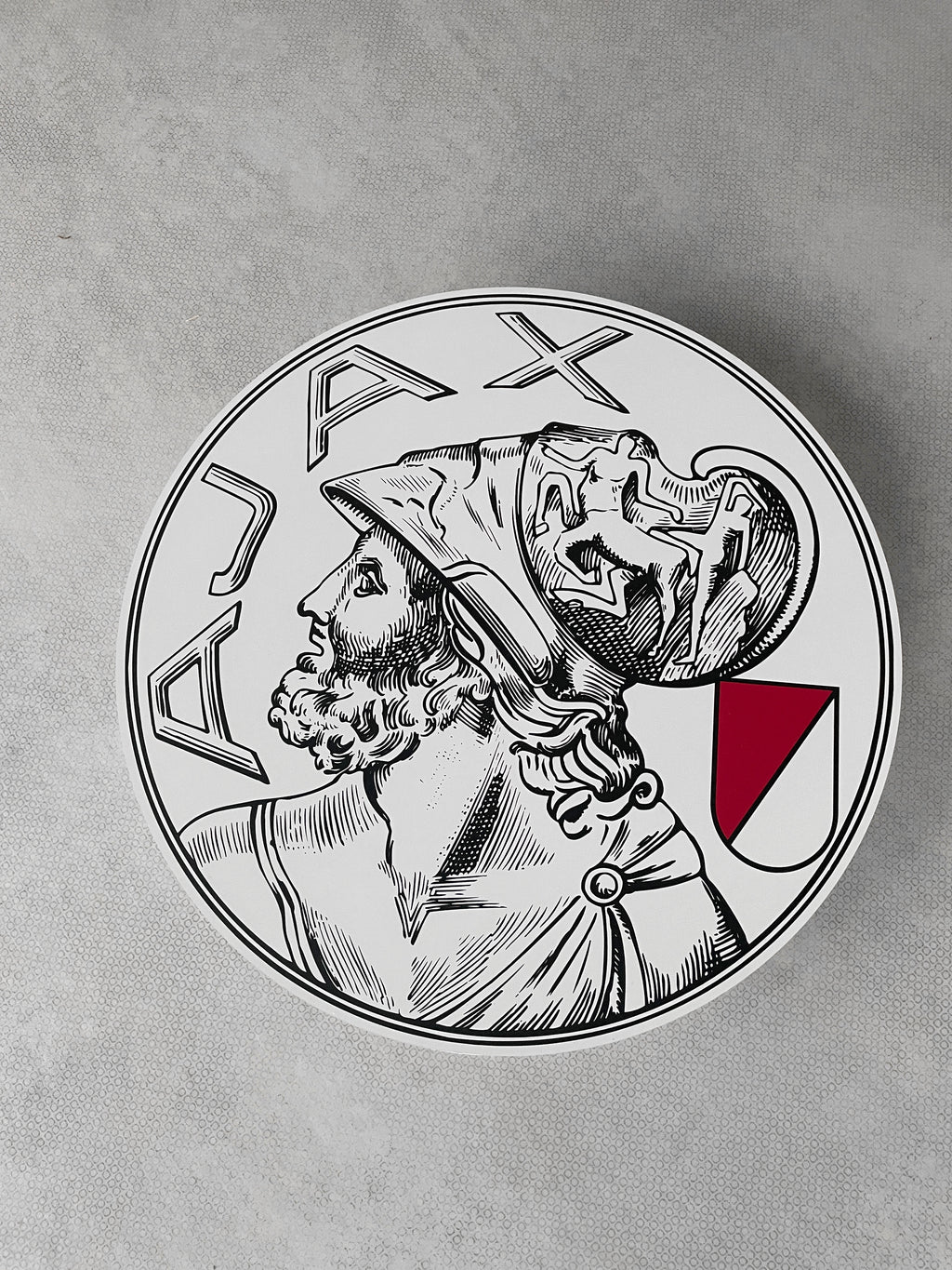 Reclamebord Ajax logo oud nieuw Arena, aluminium, 40x40cm