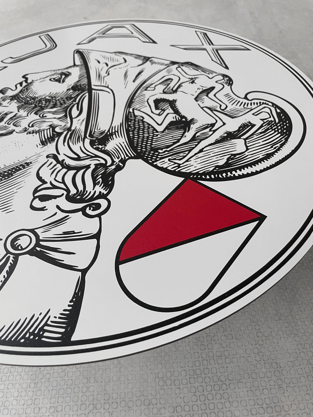 Reclamebord Ajax logo oud nieuw Arena, aluminium, 40x40cm