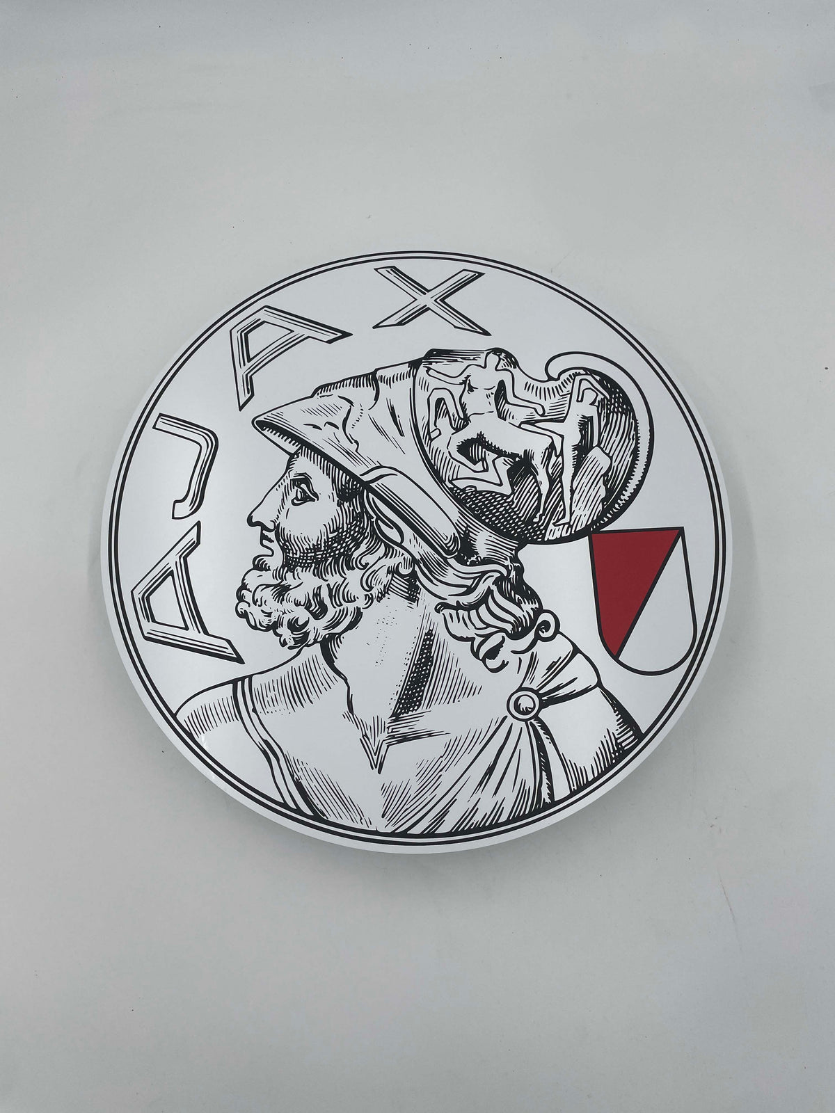 Reclamebord Ajax logo oud nieuw Arena, aluminium, 40x40cm