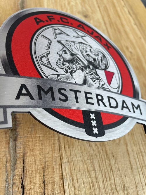 Reclamebord Ajax embleem logo 40x40cm aluminium