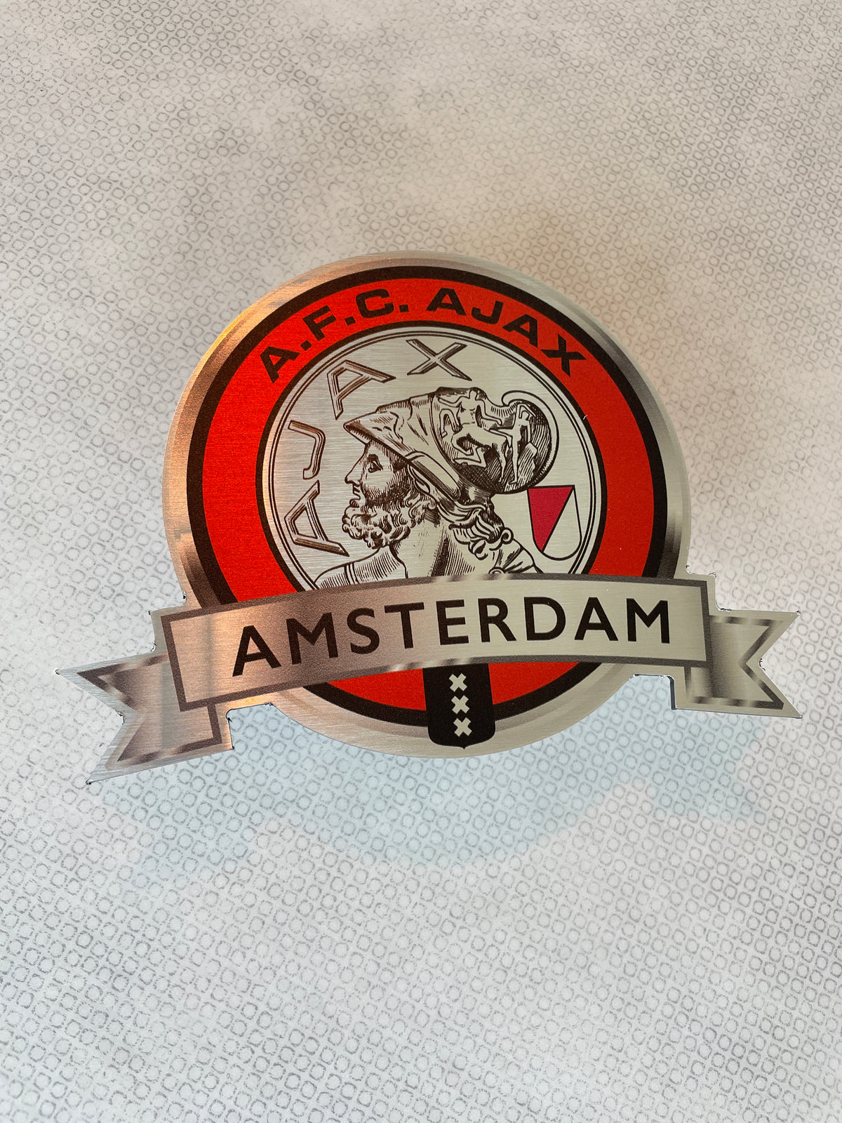 Reclamebord Ajax embleem logo 40x40cm aluminium