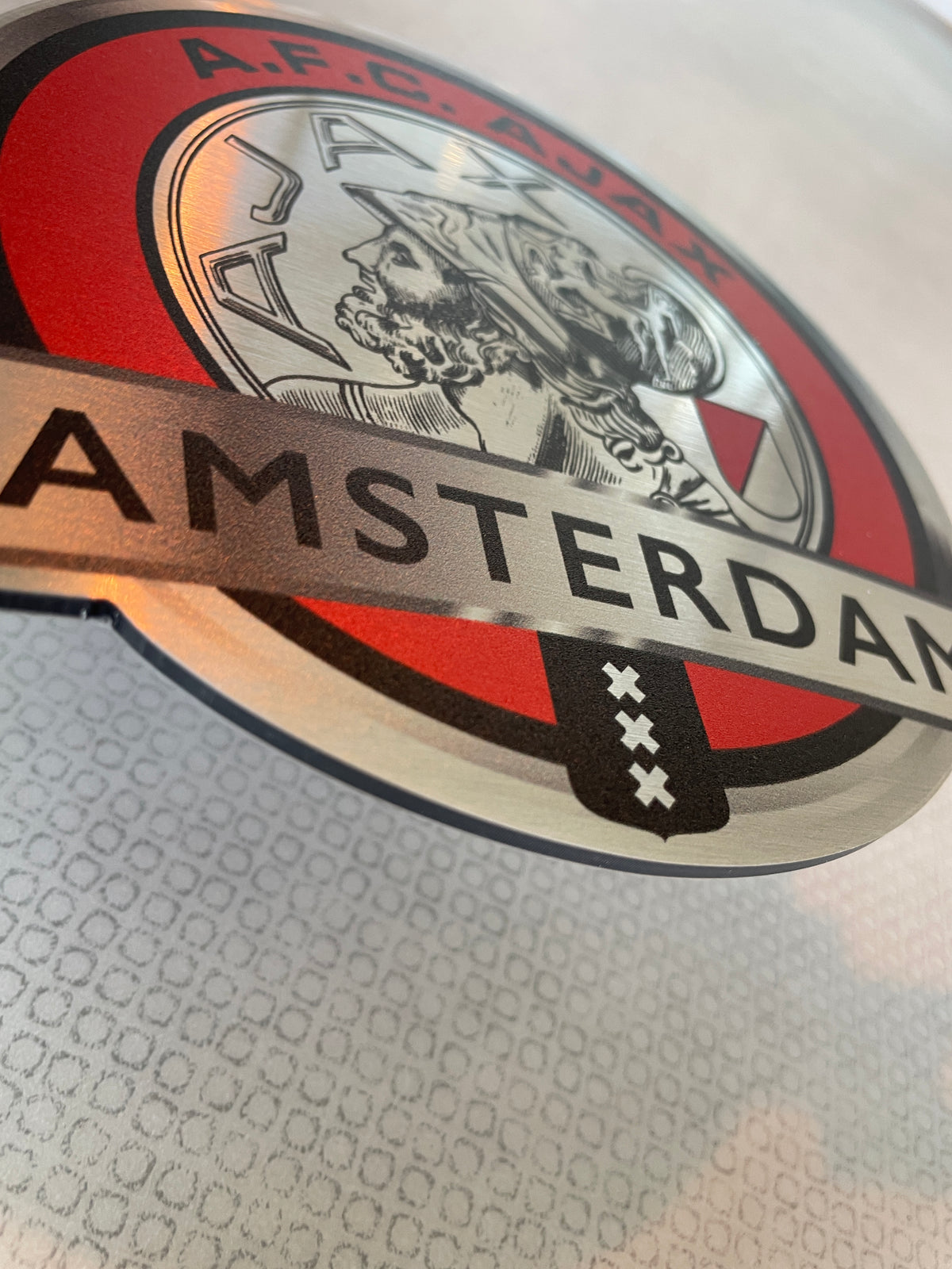 Reclamebord Ajax embleem logo 40x40cm aluminium