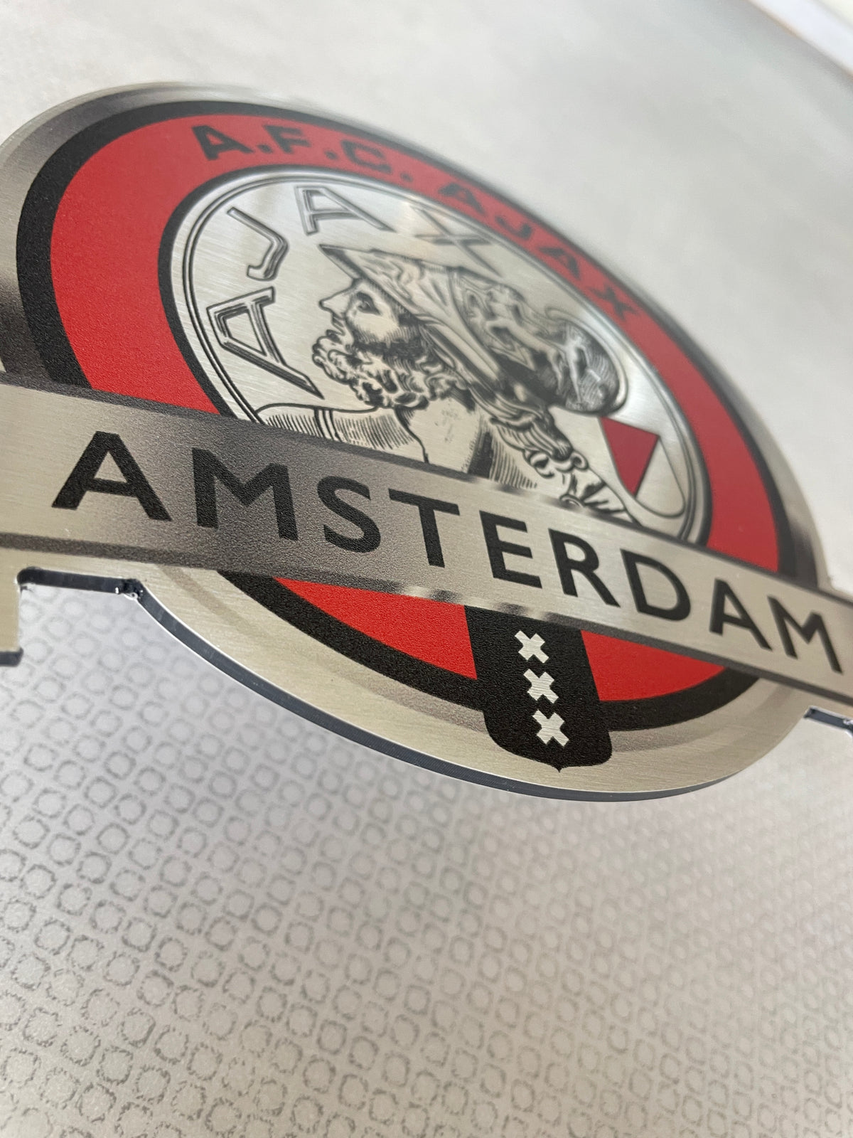 Reclamebord Ajax embleem logo 40x40cm aluminium