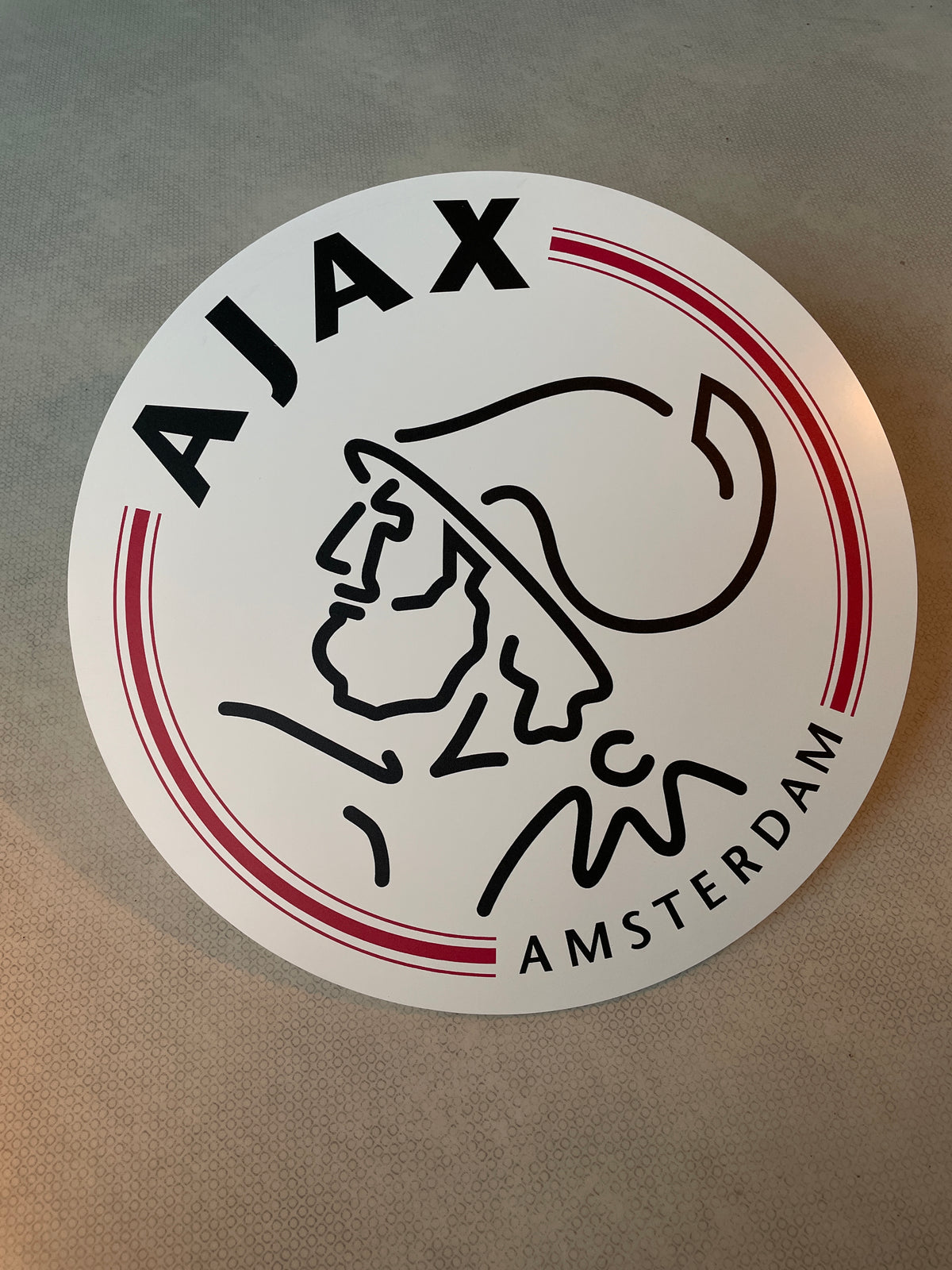 Reclamebord Ajax logo modern strak wit 40x40cm aluminium