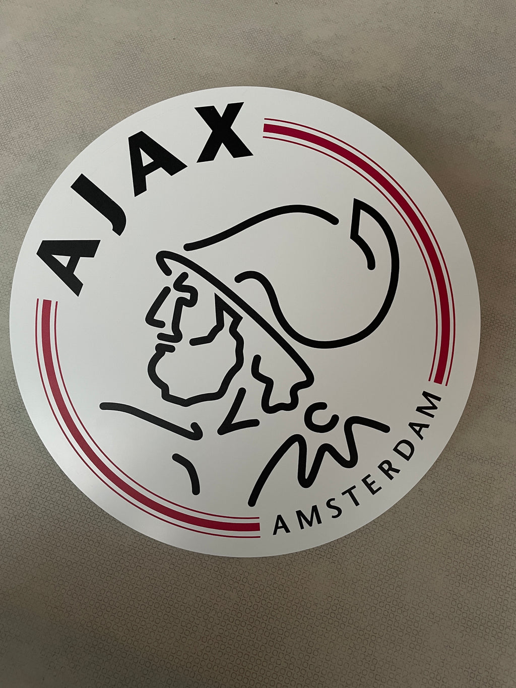 Reclamebord Ajax logo modern strak wit 40x40cm aluminium