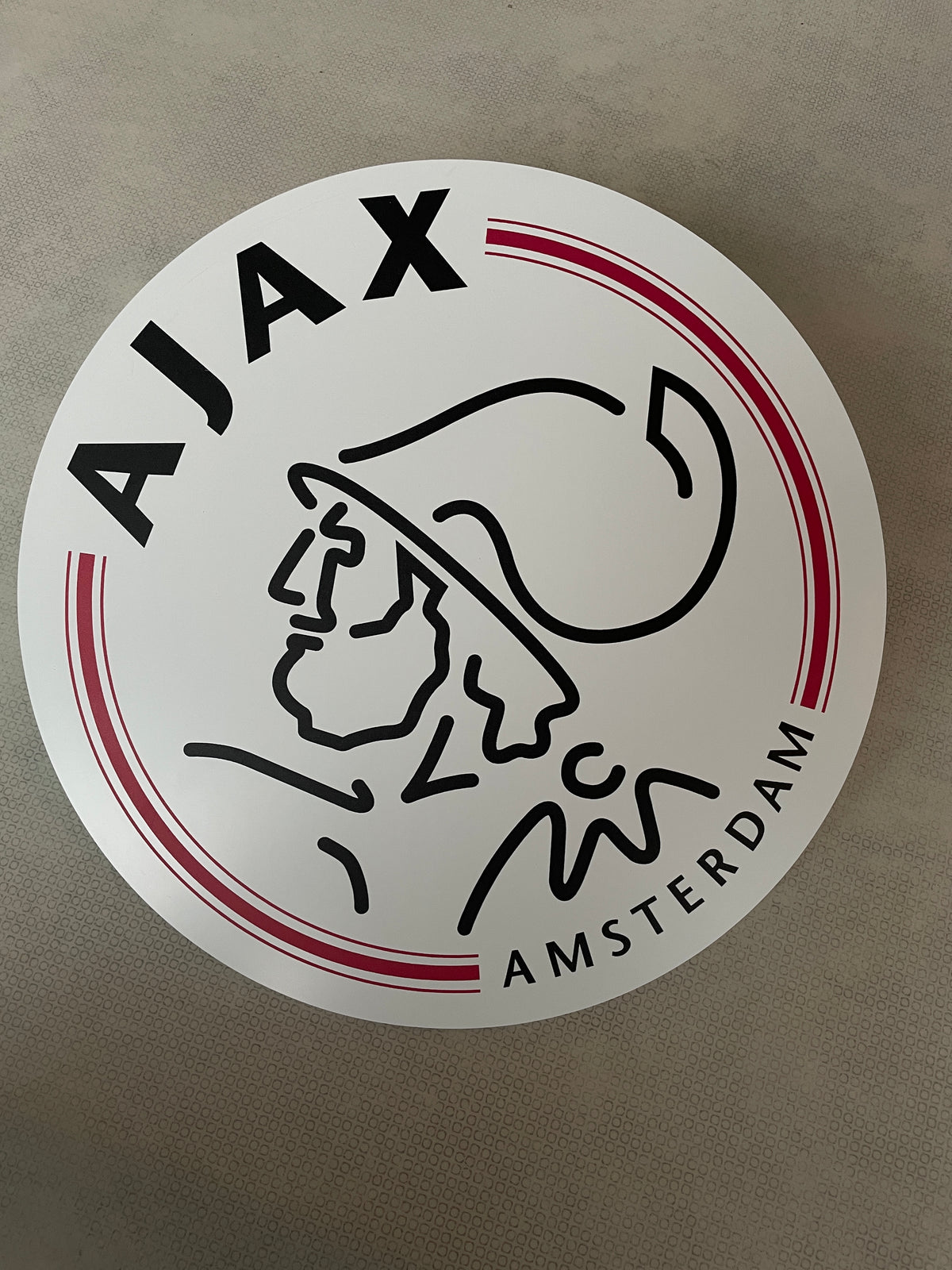 Reclamebord Ajax logo modern strak wit 40x40cm aluminium