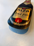 Reclamebord fles Alfa edel pils in vorm bierfles groot, 20x70cm