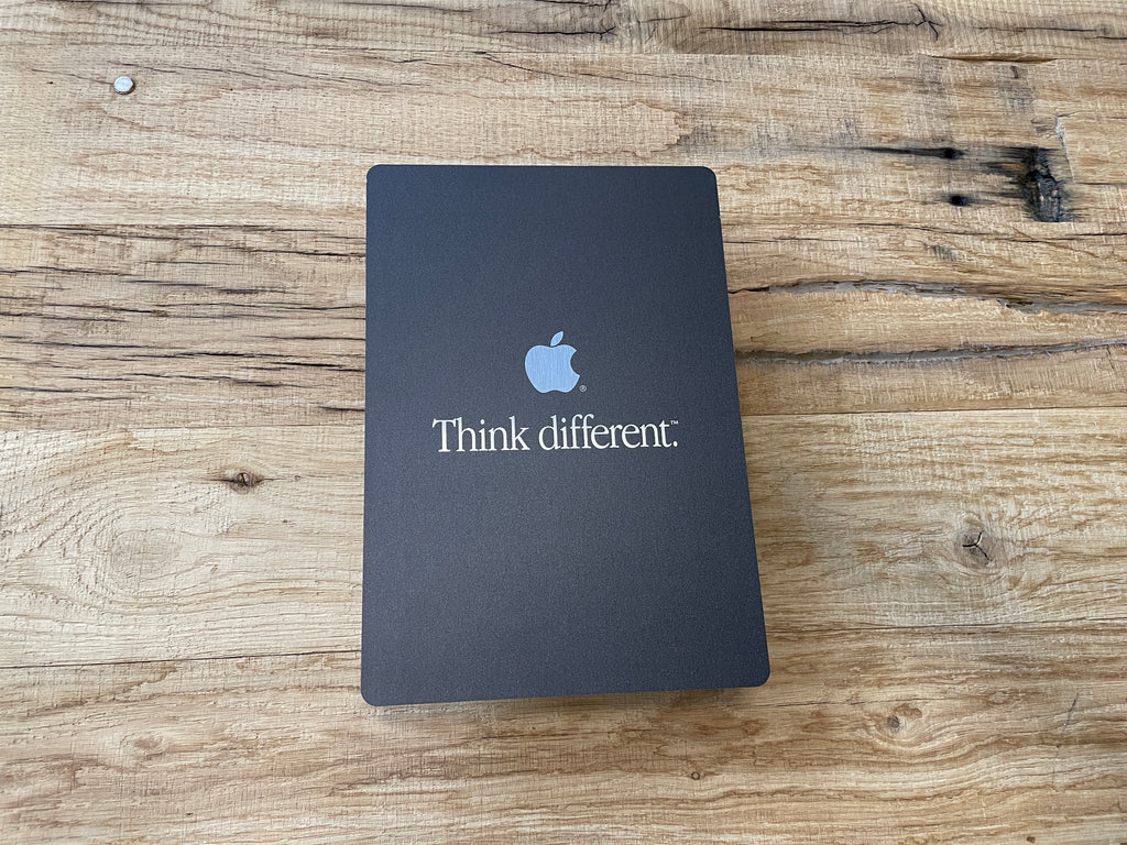 Reclamebord Apple logo Think Different, 30x21cm aluminium