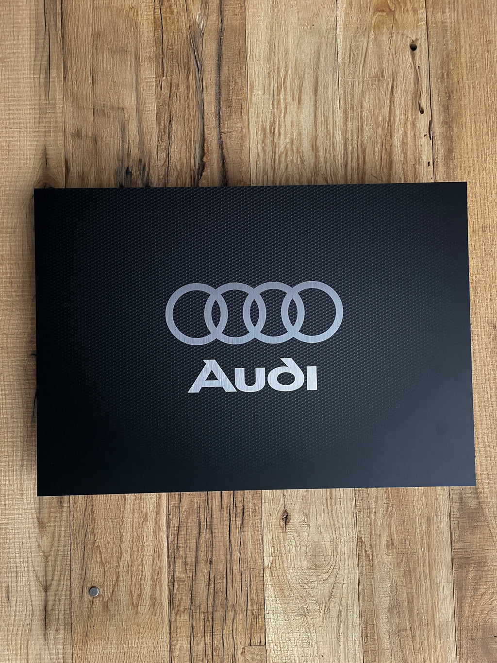 Reclamebord Audi logo, aluminium, carbonlook, 57x40cm