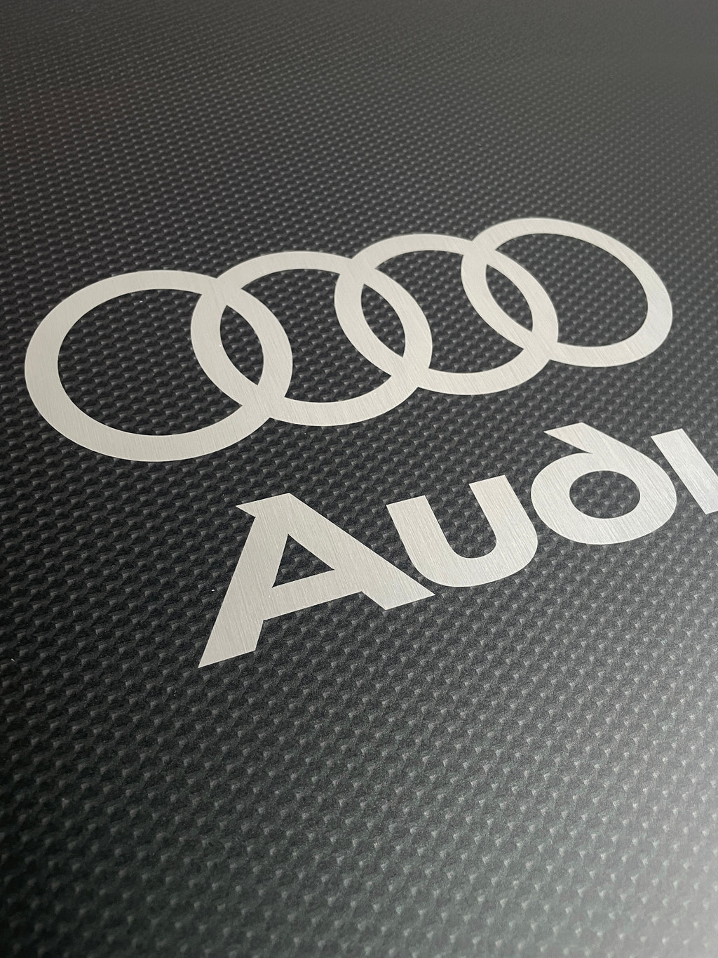 Reclamebord Audi logo, aluminium, carbonlook, 57x40cm