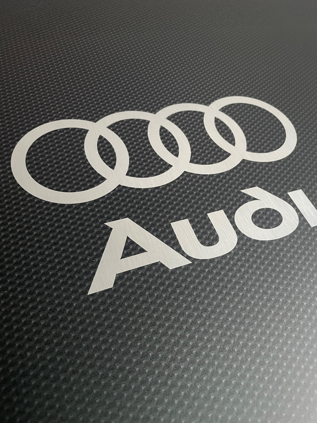 Reclamebord Audi logo, aluminium, carbonlook, 57x40cm