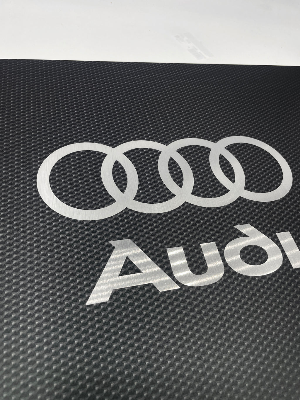 Reclamebord Audi logo, aluminium, carbonlook, 57x40cm