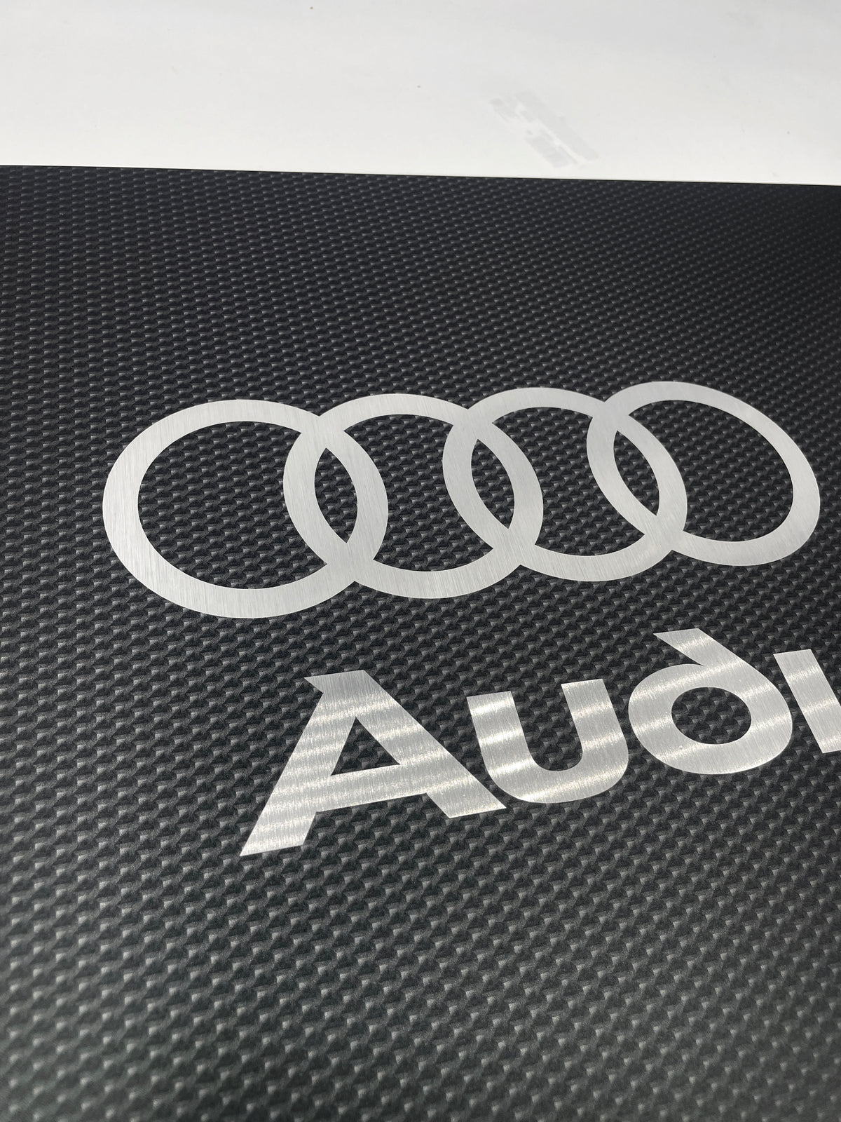 Reclamebord Audi logo, aluminium, carbonlook, 57x40cm