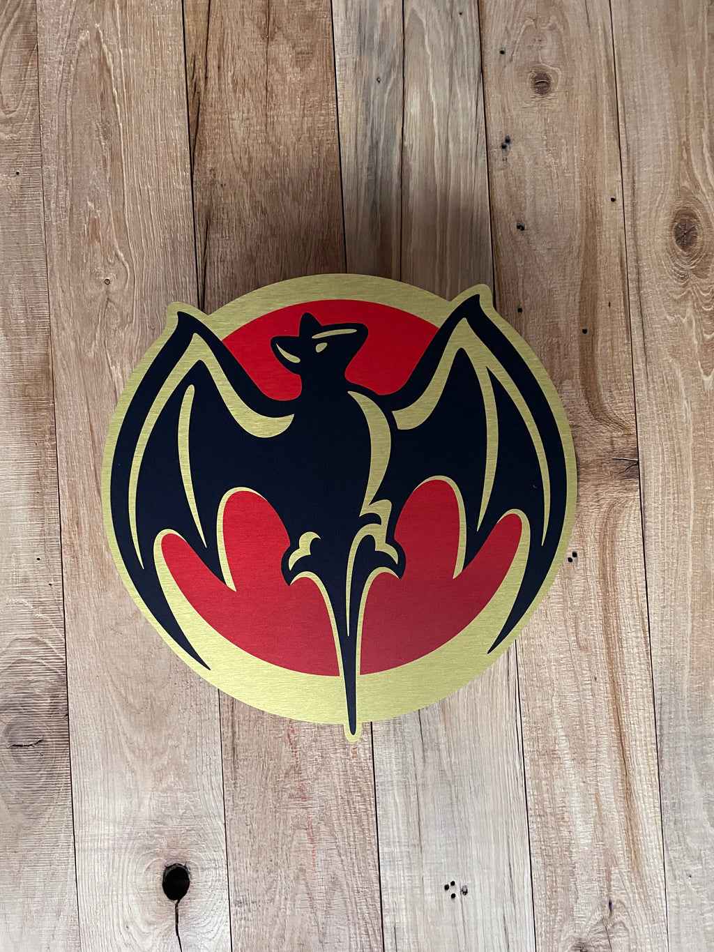 Reclamebord Bacardi logo groot, 40x40cm hoog, aluminium