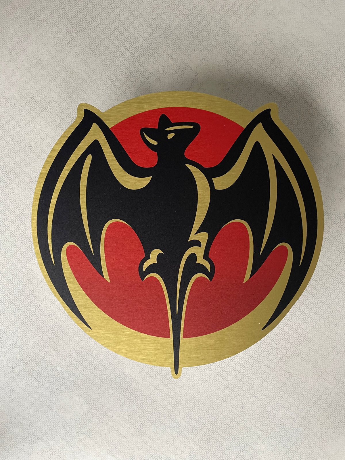 Reclamebord Bacardi logo groot, 40x40cm hoog, aluminium