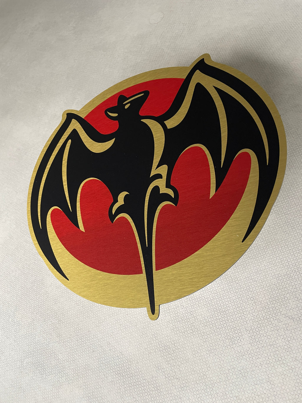 Reclamebord Bacardi logo groot, 40x40cm hoog, aluminium