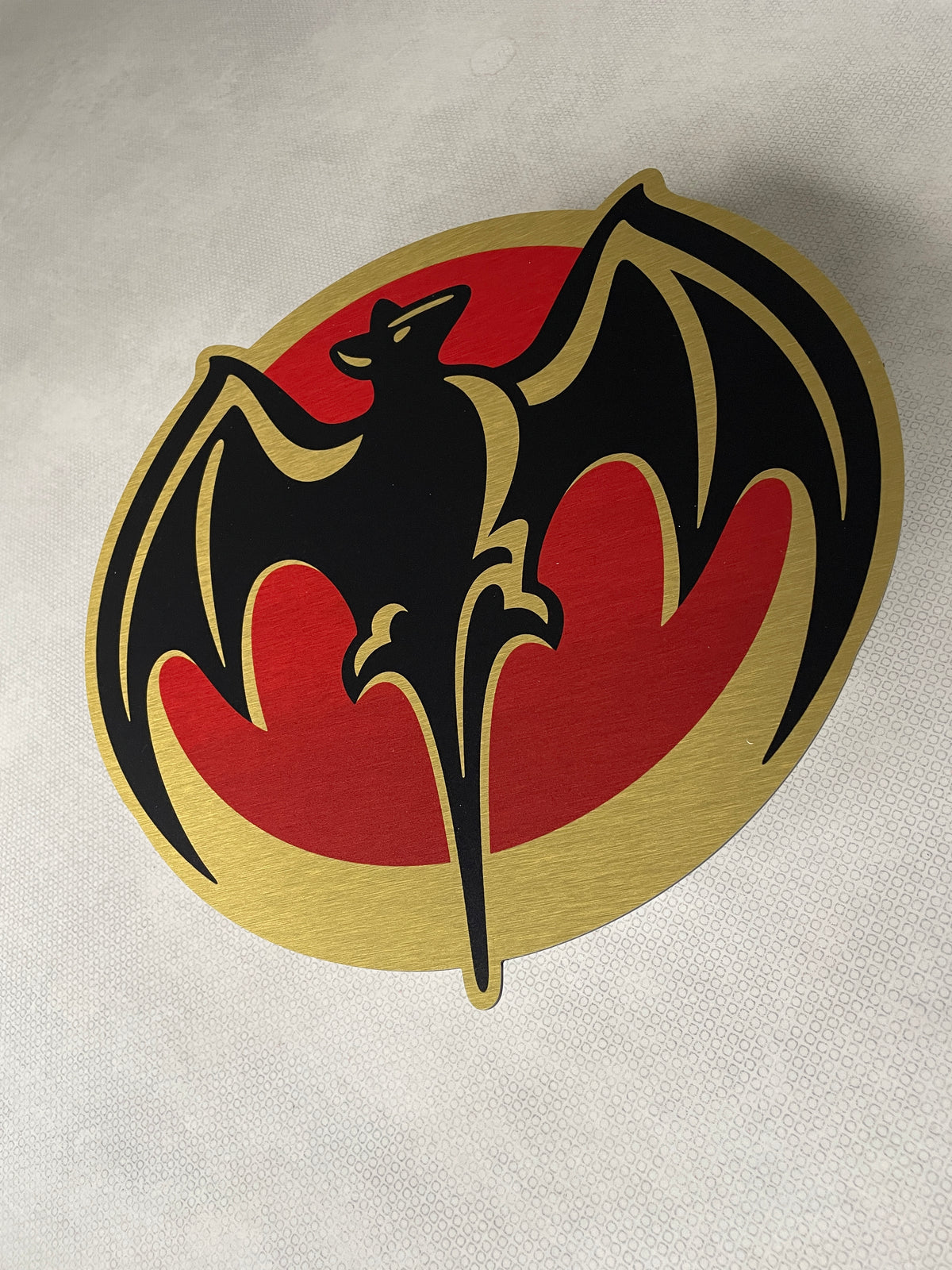 Reclamebord Bacardi logo groot, 40x40cm hoog, aluminium