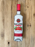 Reclamebord Bacardi Razz fles groot, 70cm hoog, aluminium