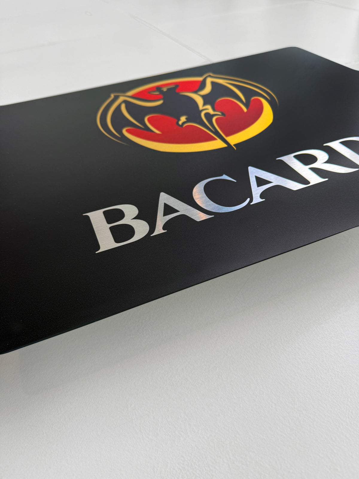 Reclamebord Bacardi glans logo, aluminium, 50x40cm