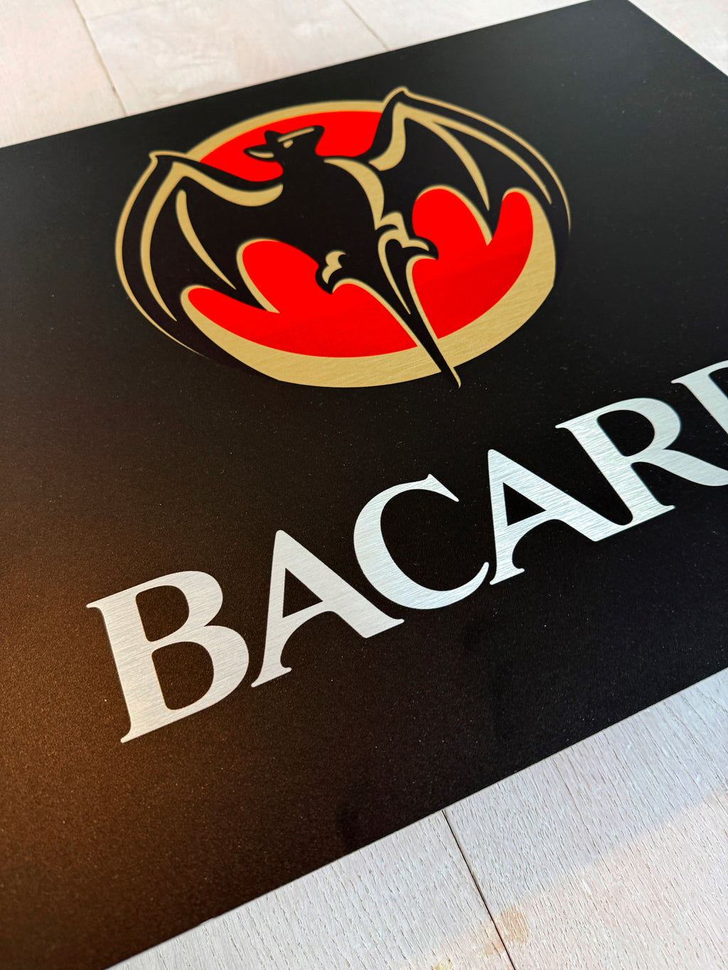 Reclamebord Bacardi glans logo, aluminium, 50x40cm