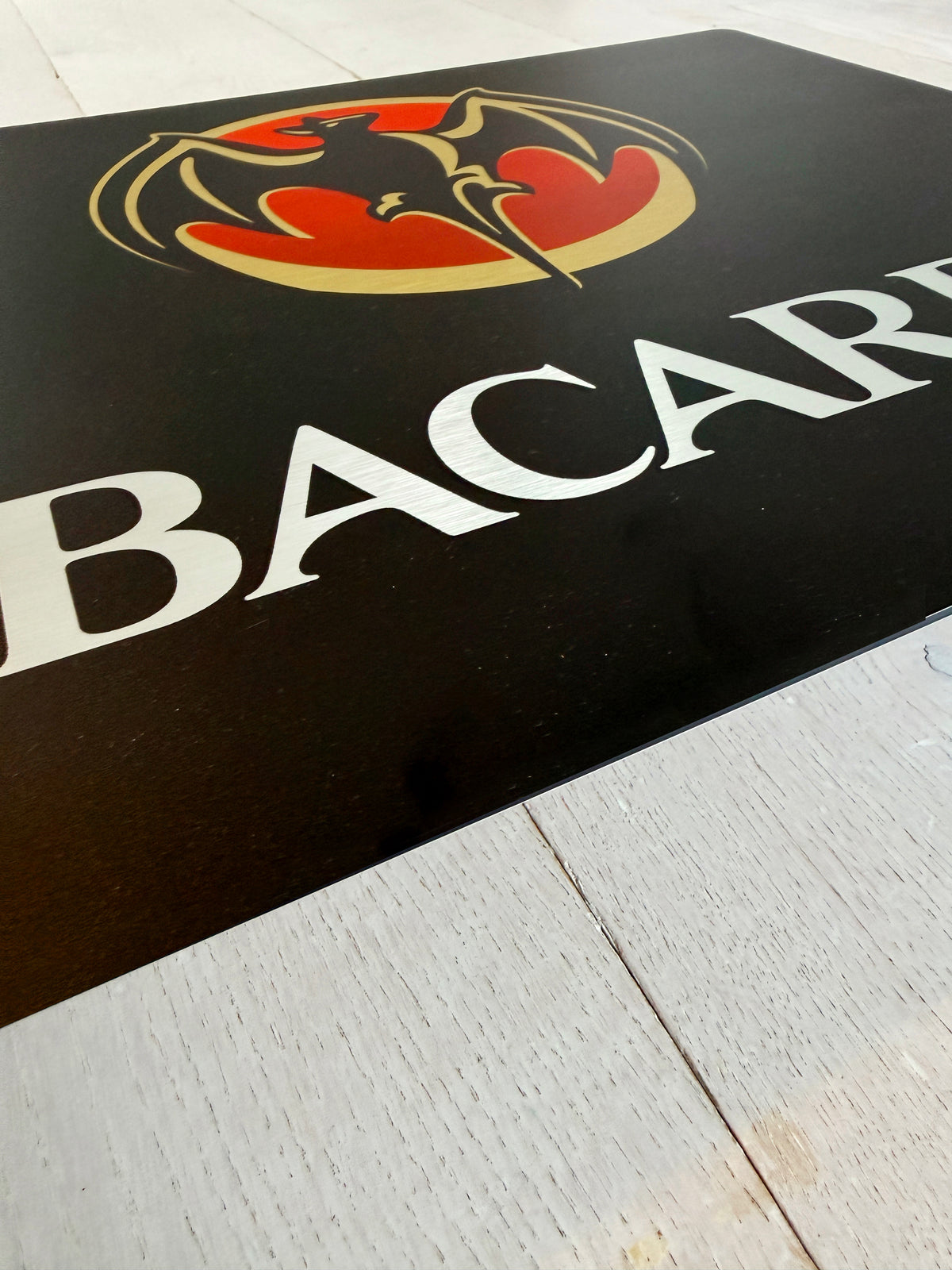 Reclamebord Bacardi glans logo, aluminium, 50x40cm