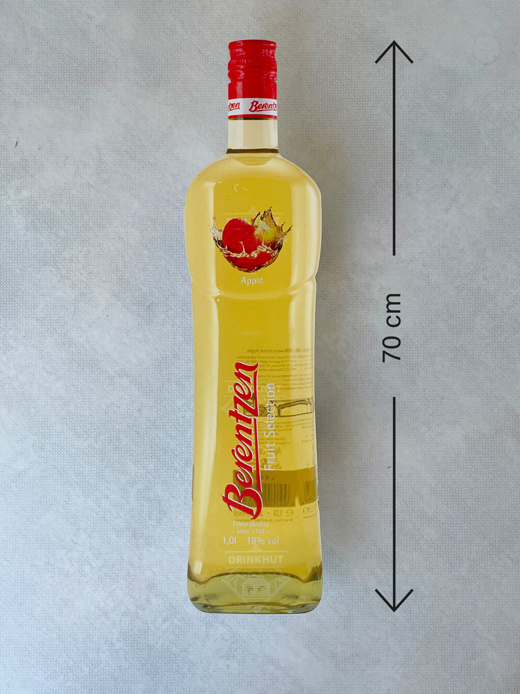 Reclamebord Berentzen fles groot, 70cm hoog, aluminium