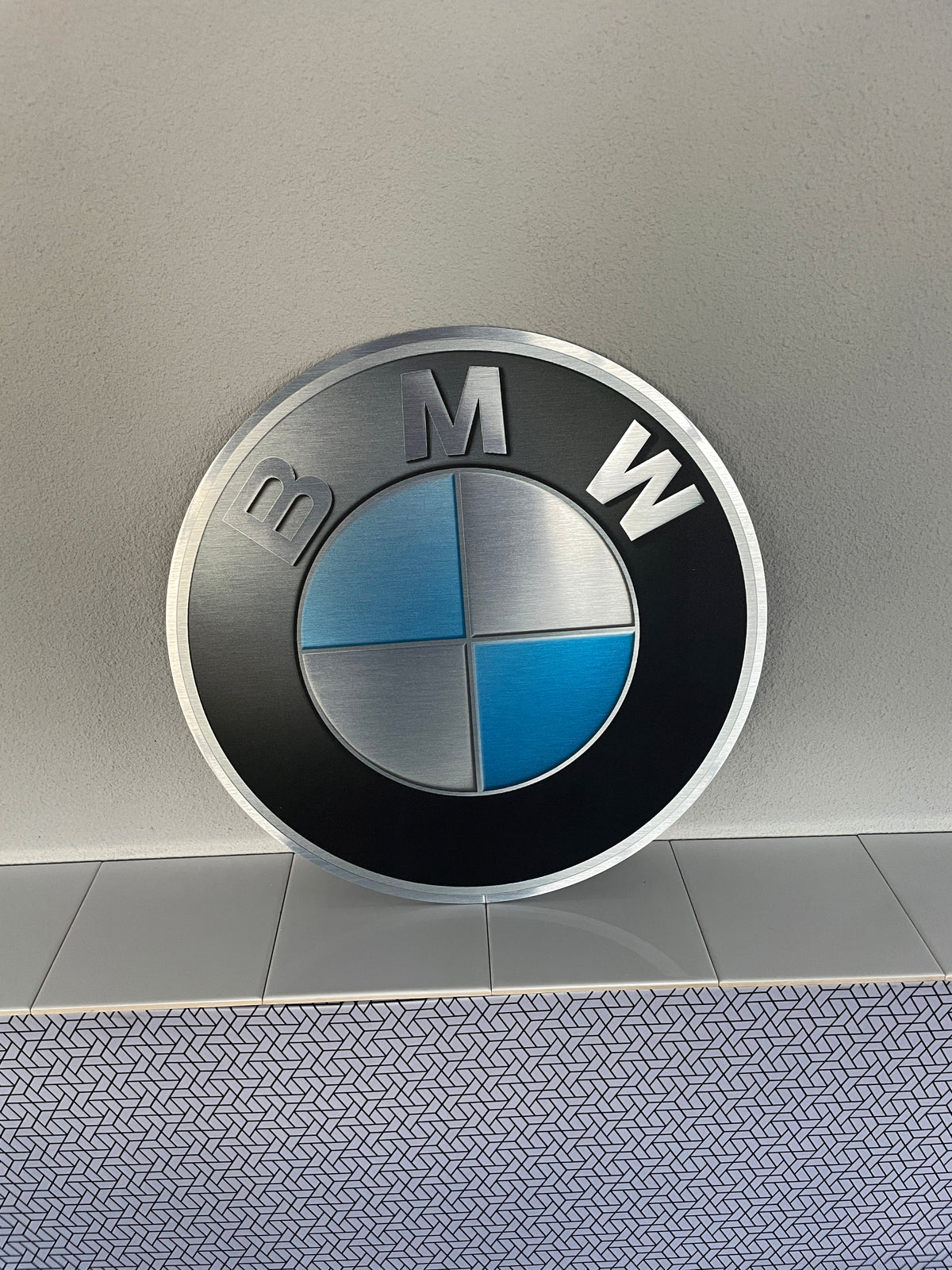 Reclamebord BMW logo embleem 40x40cm aluminium