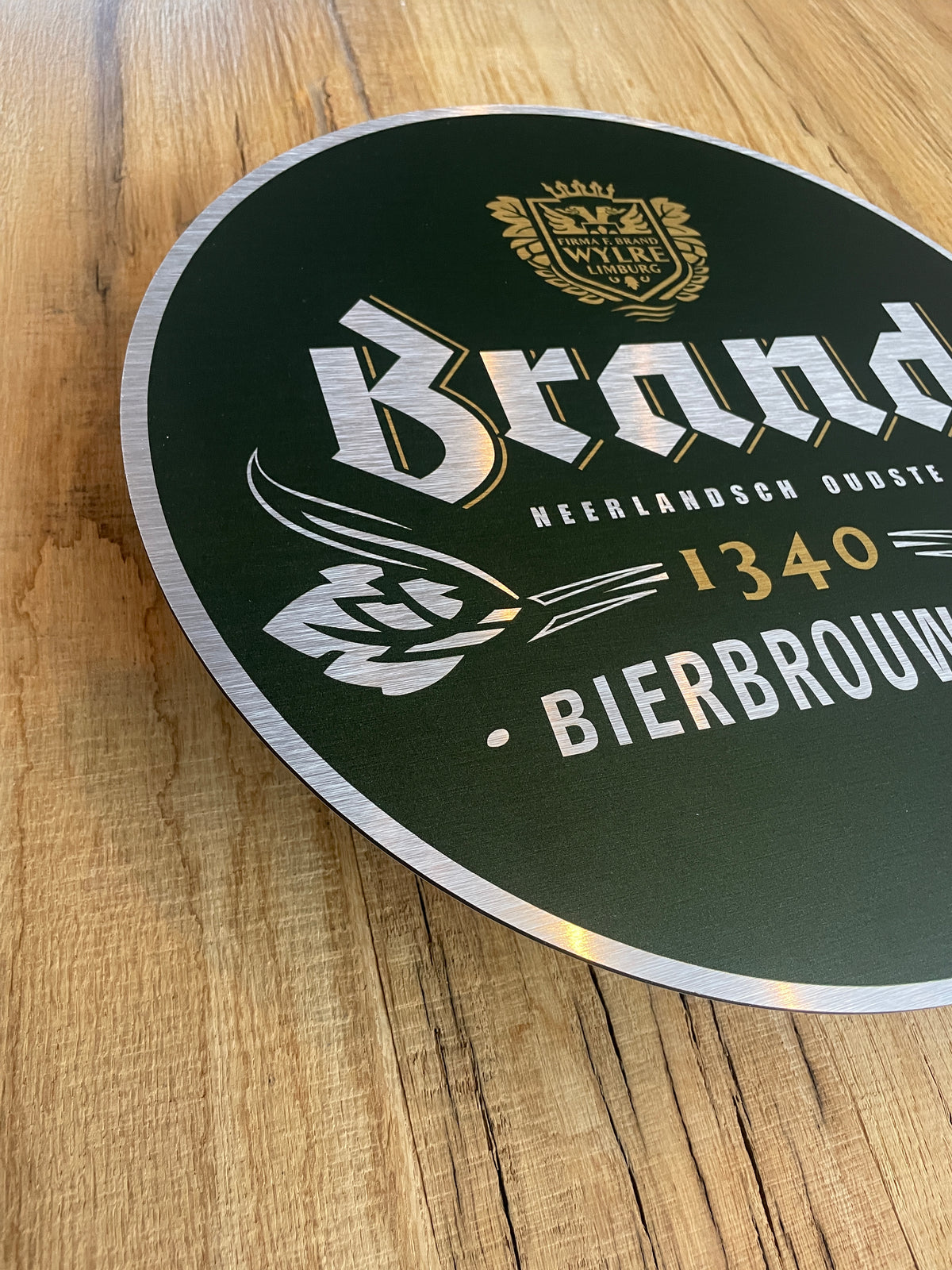 Reclamebord Brand bier logo groen, afmeting 40x40 cm