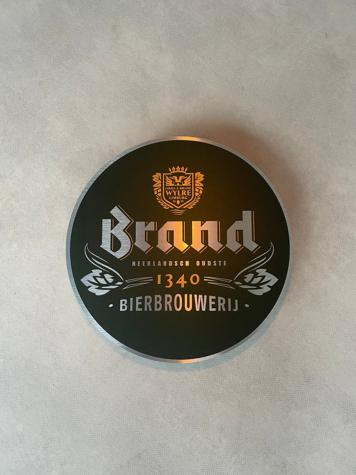 Reclamebord Brand bier logo groen, afmeting 40x40 cm