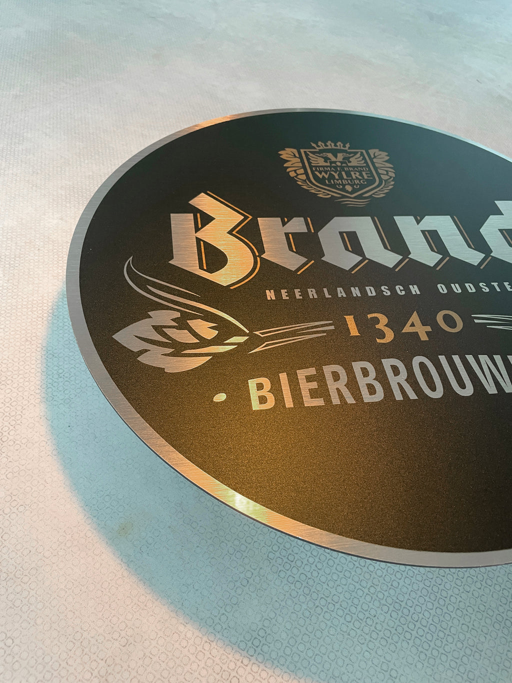 Reclamebord Brand bier logo groen, afmeting 40x40 cm