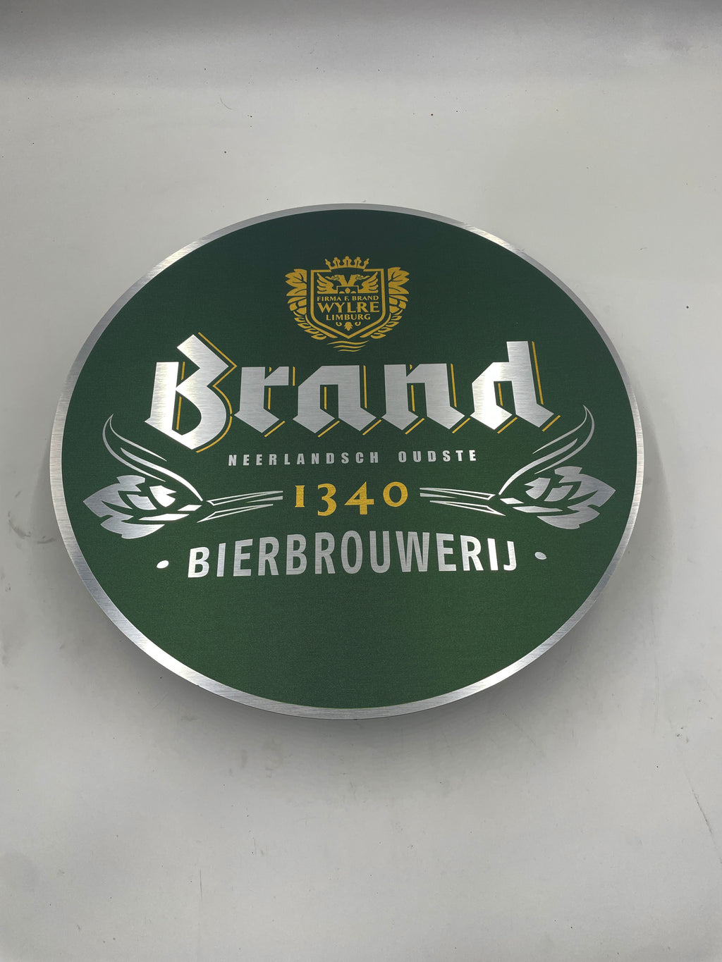 Reclamebord Brand bier logo groen, afmeting 40x40 cm