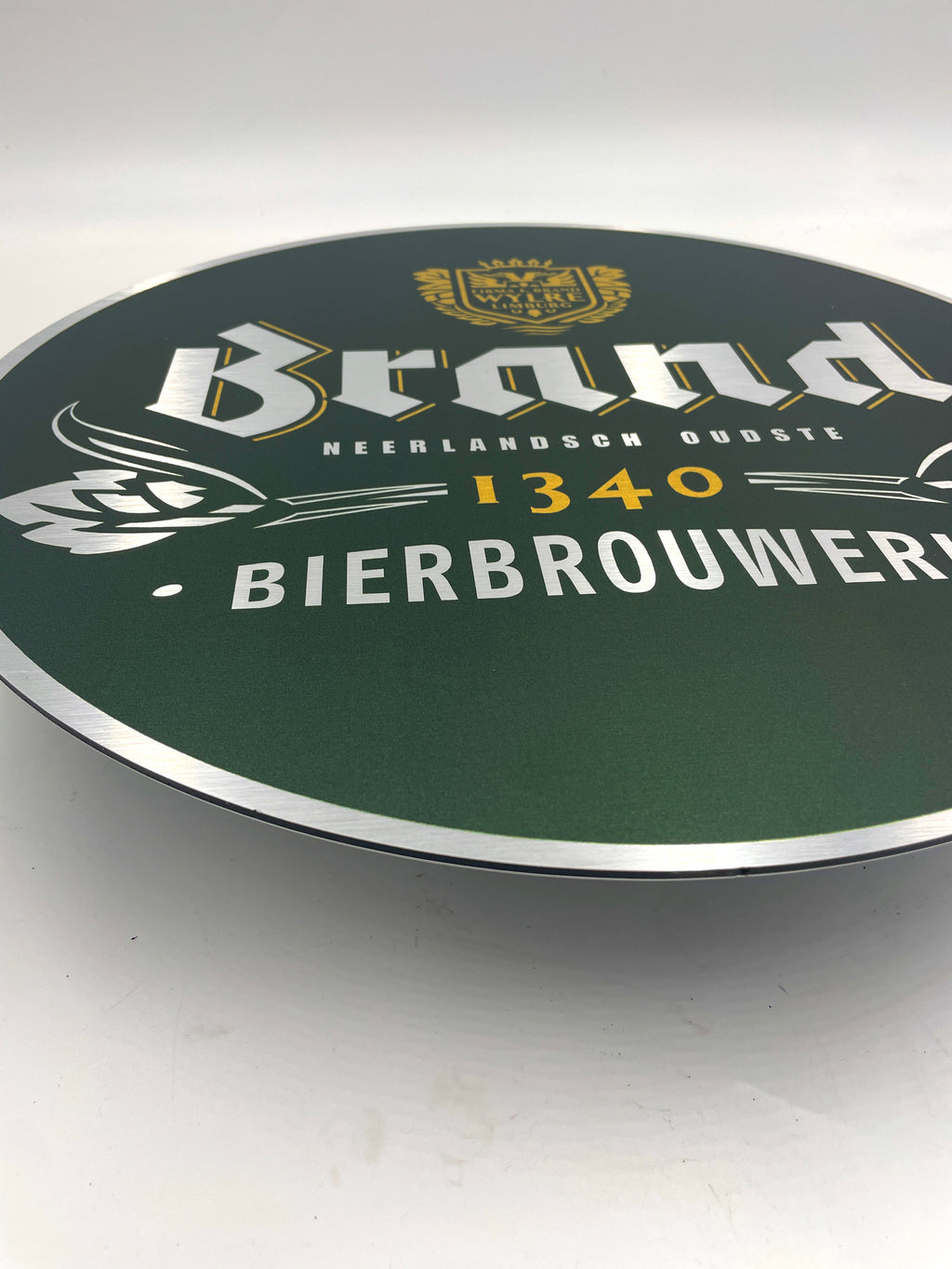 Reclamebord Brand bier logo groen, afmeting 40x40 cm