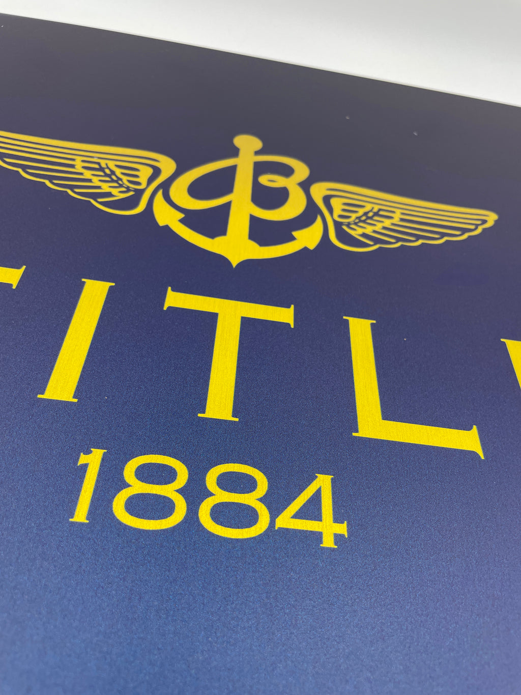 Reclamebord Breitling logo, aluminium, afmeting 40x57 cm