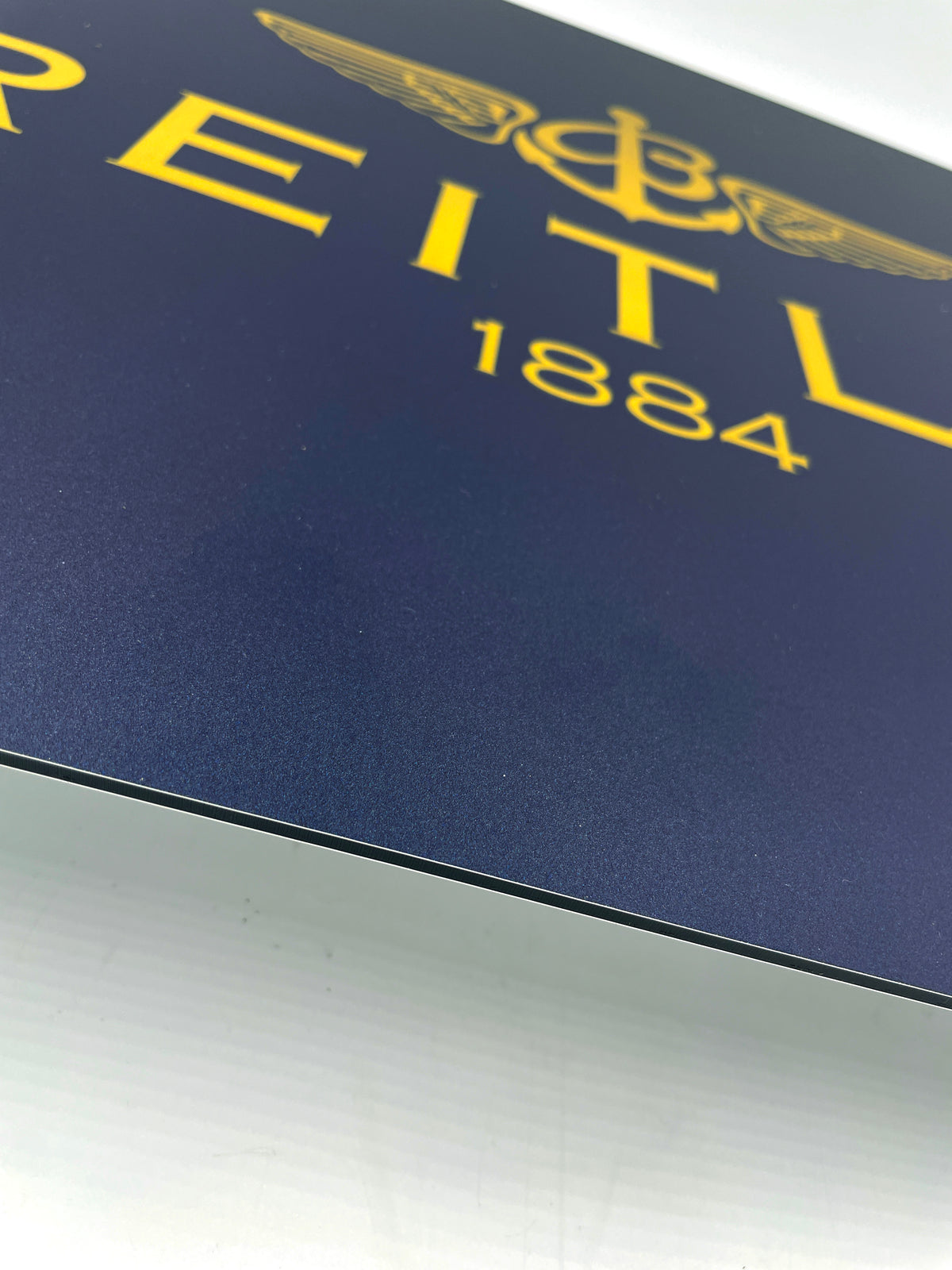 Reclamebord Breitling logo, aluminium, afmeting 40x57 cm