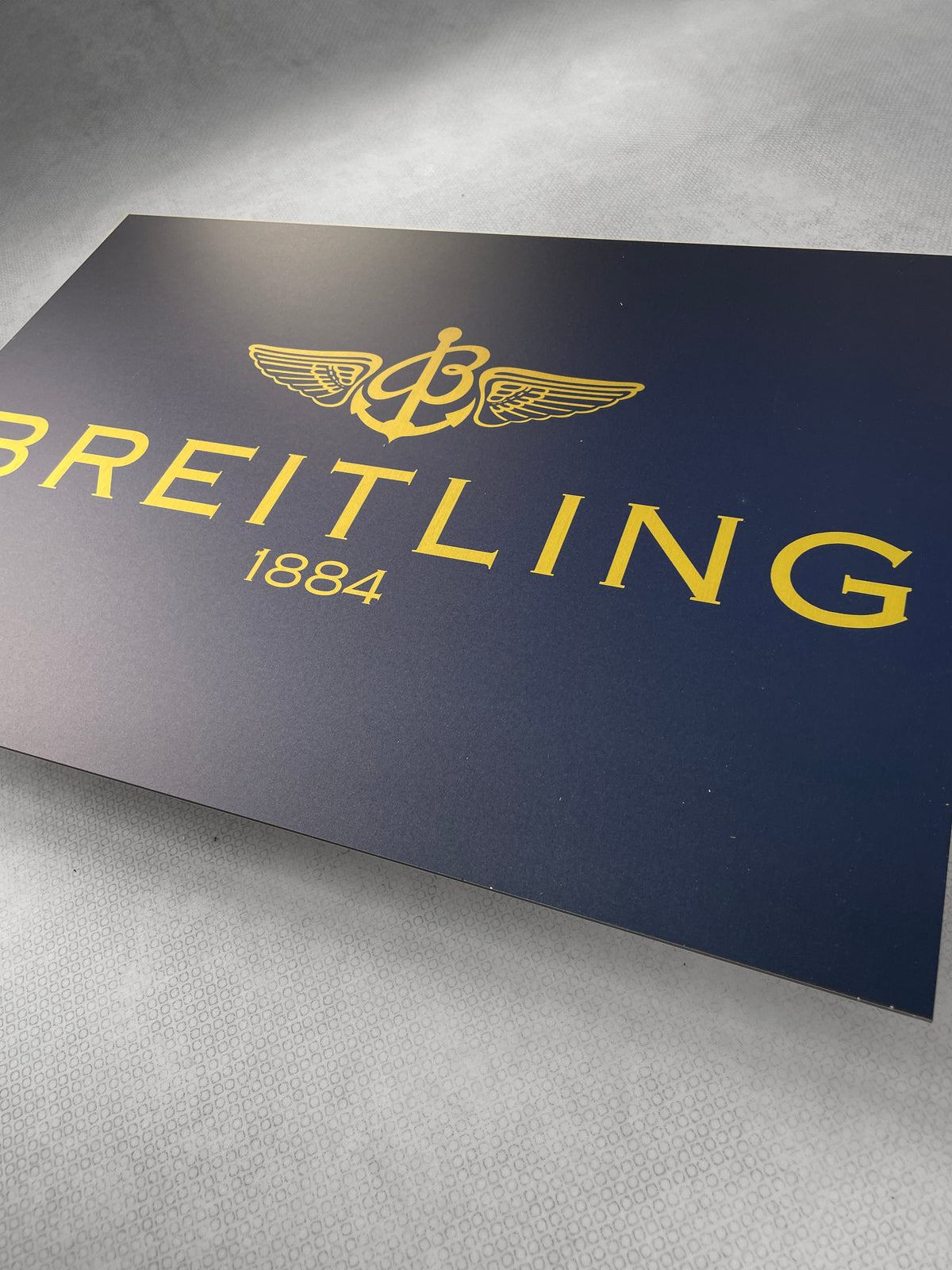Reclamebord Breitling logo, aluminium, afmeting 40x57 cm