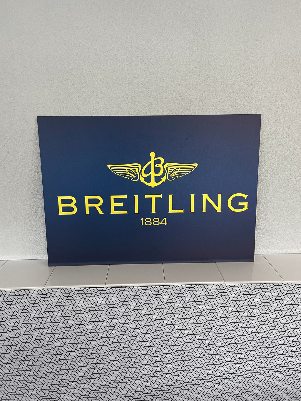 Reclamebord Breitling logo, aluminium, afmeting 40x57 cm