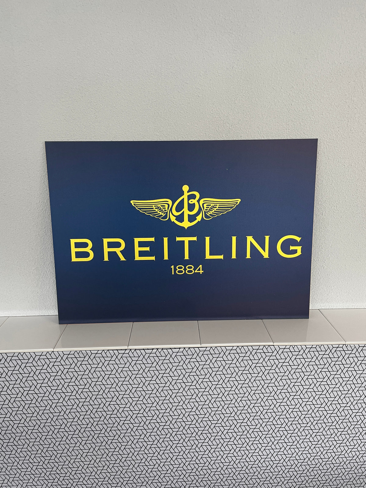 Reclamebord Breitling logo, aluminium, afmeting 40x57 cm