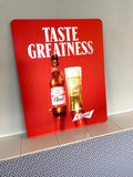 Reclamebord Budweiser bier logo, aluminium, afm 40x50 cm