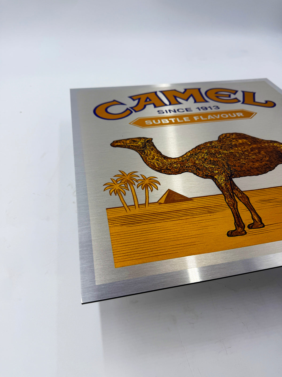 Reclamebord Camel sigaretten, aluminium, 40x40 cm