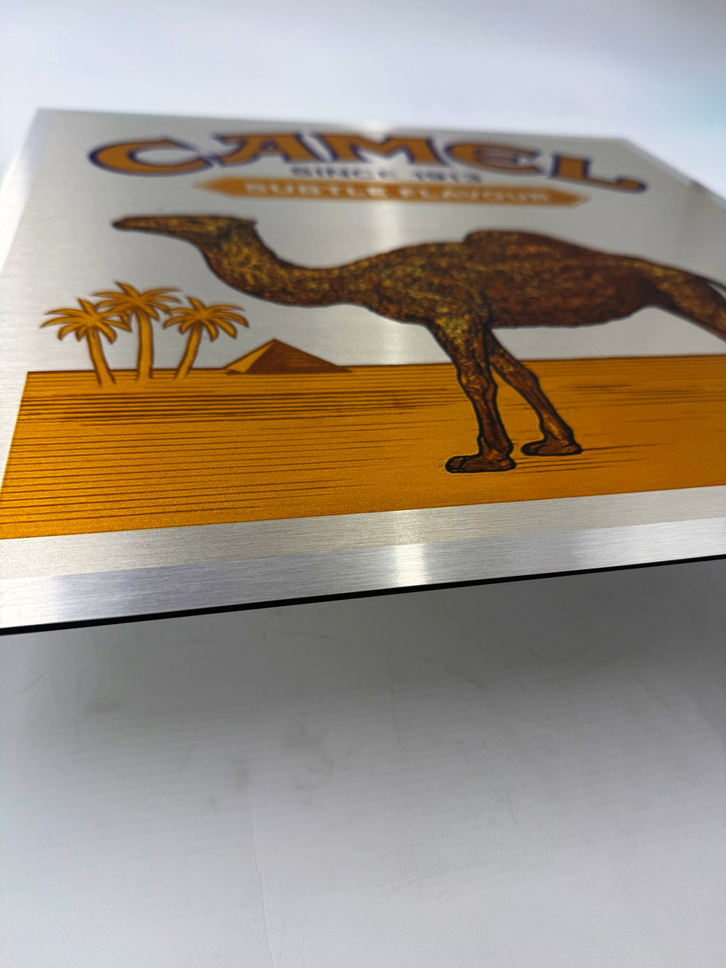 Reclamebord Camel sigaretten, aluminium, 40x40 cm