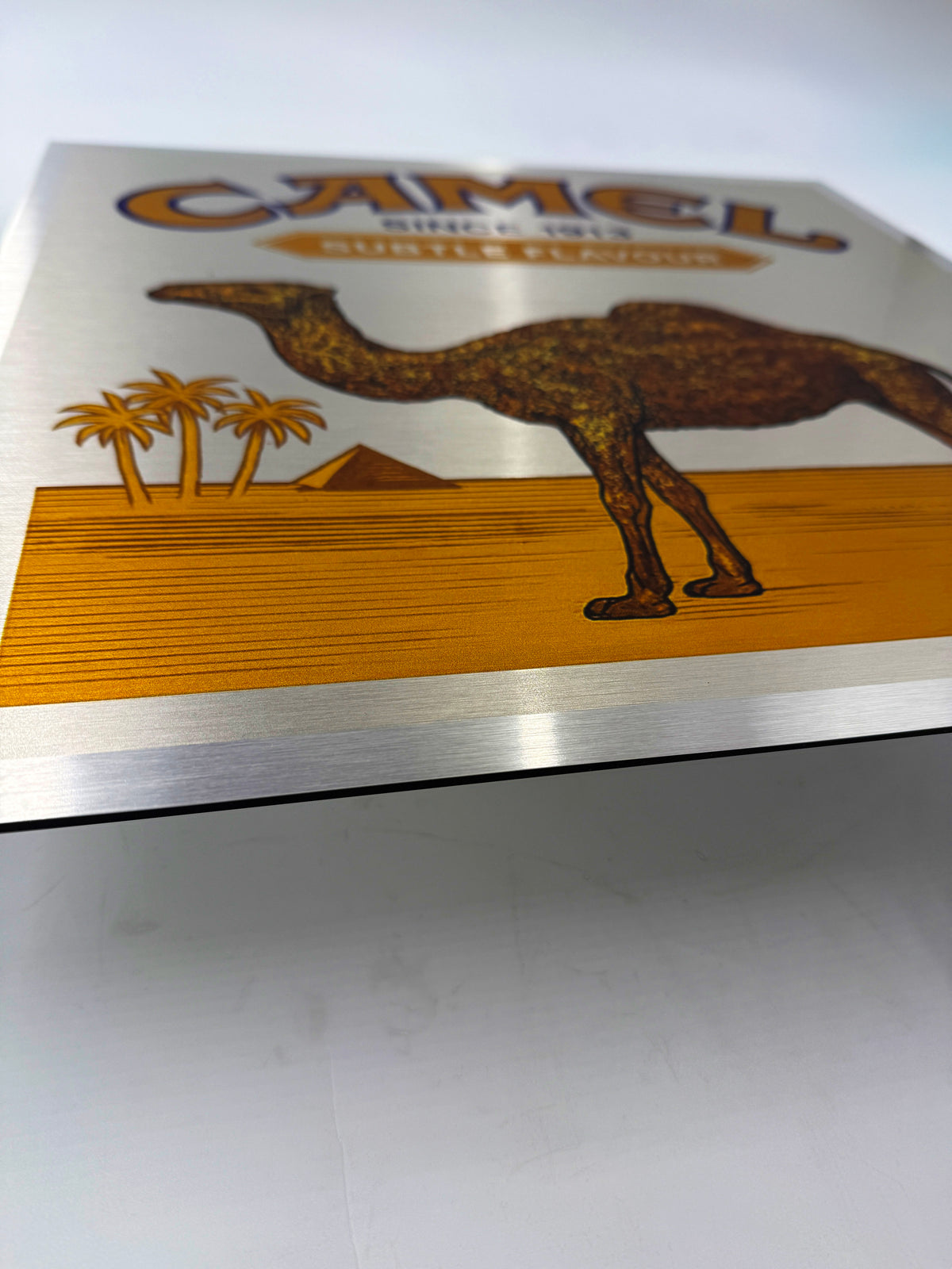 Reclamebord Camel sigaretten, aluminium, 40x40 cm